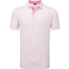 FootJoy Figure Print Lisle Herre Poloshirt - White/Light Pink