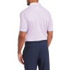 FootJoy Floral Sketch Print Lisle Herre Poloshirt - White/Light Pink
