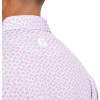 FootJoy Floral Sketch Print Lisle Herre Poloshirt - White/Light Pink