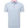 FootJoy Flower Bud Foulard Lisle Herre Poloshirt - Skyway
