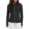 FootJoy Full-Zip Debossed Midlayer Dame Cardigan - Black