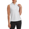 FootJoy Mesh Back Solid Lisle Dame Poloshirt Uden Ærmer - White