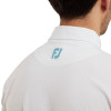 FootJoy Stretch Lisle Dot Print Herre Poloshirt - White With Light Blue