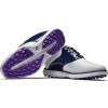 FootJoy Traditions Vandtætte Dame Golfsko Uden Spikes - White/Navy/Purple