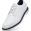 Puma ROYALE Vandtætte Herre Golfsko Med Spikes - Puma White/Deep Navy/Team Light Blue